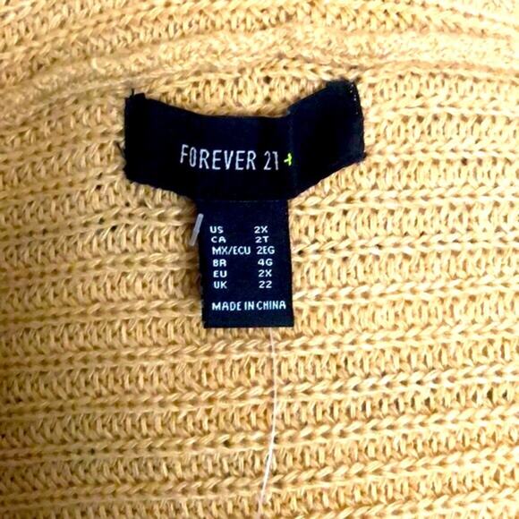 NWT! F21+ Taupe Cardigan Sweater size 2X - Picture 6 of 7